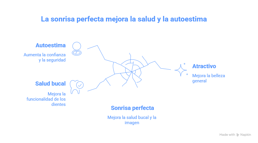 Ilustración mostrando las ventajas de tener una buena sonrisa